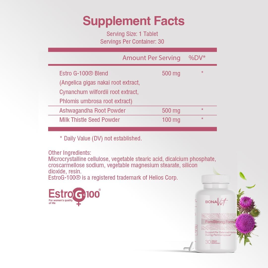 FemStrong - Natural Women’s Wellness Supplement - Hormonal Balance - 30 Vegan Tablets - görsel 3