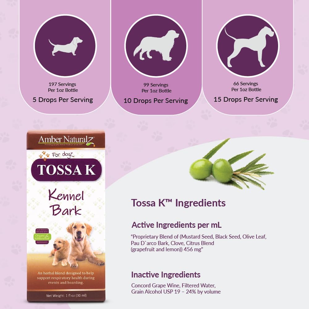 Amber NaturalZ Tossa K Kennel Bark Herbal Supplement for Dogs and Puppies - görsel 4