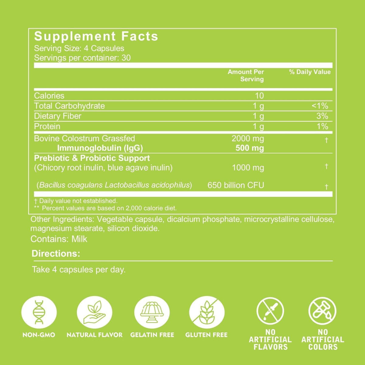 VITINITY Grass-fed Bovine Colostrum Capsules – Natural IgG Supplement for Digestive Health, Immune Support & Muscle Recovery (120 Capsules) - görsel 2