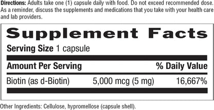 Country Life Biotin High Potency, 5mg, 120 Tablets