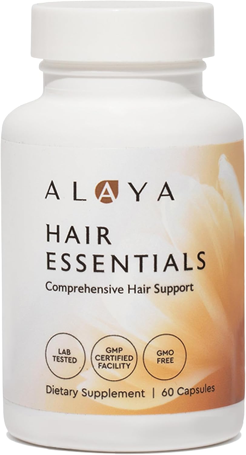 Alaya Hair Essentials - Hair Supplement with Biotin, Keratin, Folate, Vitamin B12, B6 - Laboratory Tested - Gluten-Free - 30 Day Supply - görsel 1