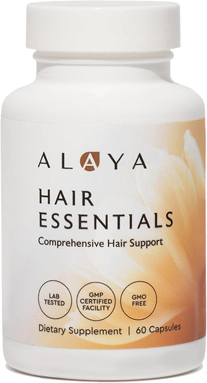 Alaya Hair Essentials - Hair Supplement with Biotin, Keratin, Folate, Vitamin B12, B6 - Laboratory Tested - Gluten-Free - 30 Day Supply