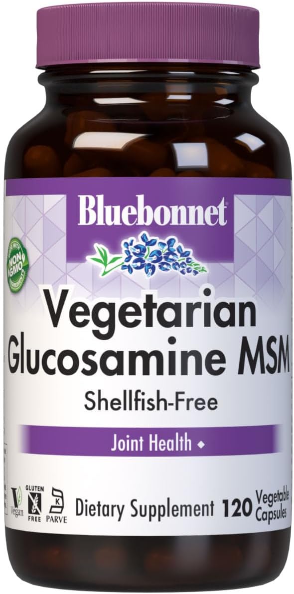 BlueBonnet Vegetarian Glucosamine Plus MSM Supplement, 120 Vegetable Capsules - görsel 1