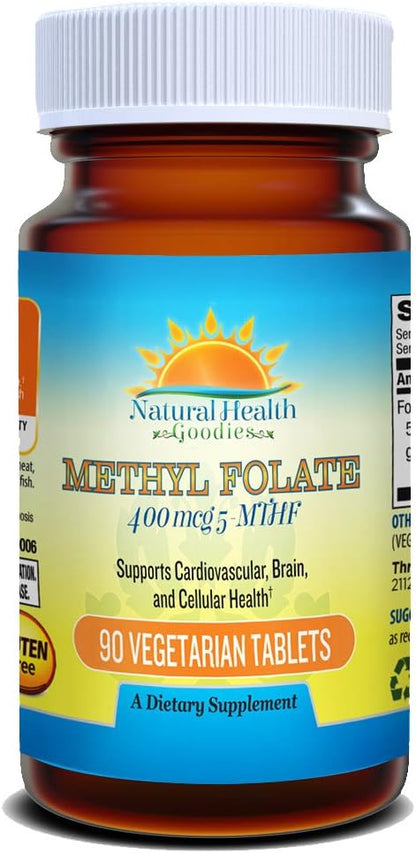 Natural Health Goodies Folate 400 mcg 5-MTHF (667 mcg DFE) Methylfolate