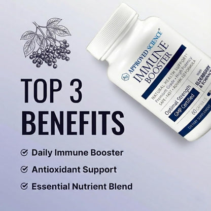 Approved Science Immune Booster - Extra Strength - Elderberry, Echinacea, Vitamin D3, C, Zinc - 180 Capsules