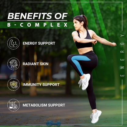 Plant Based Vitamin B Complex Supplement | Methylated Vitamin B12 1000 mcg with B1, B2, B3, B6, B7, B9 | Active B12 & Plant Superfoods for Energy, Nervous System, Digestion & Immunity – 60 Tablets