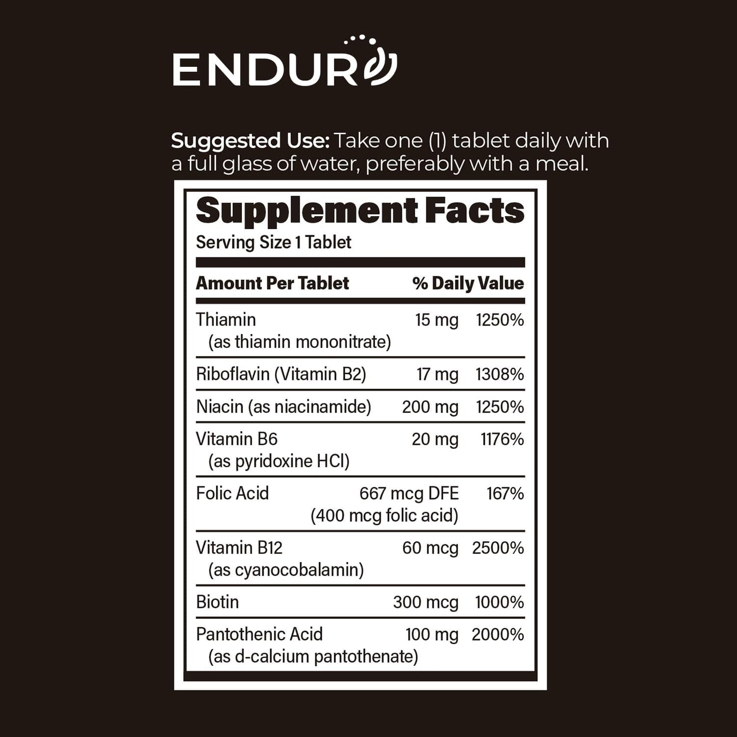 ENDUR-B Complex SR (Sustained Release) B Vitamins - 150 Tablets - görsel 6