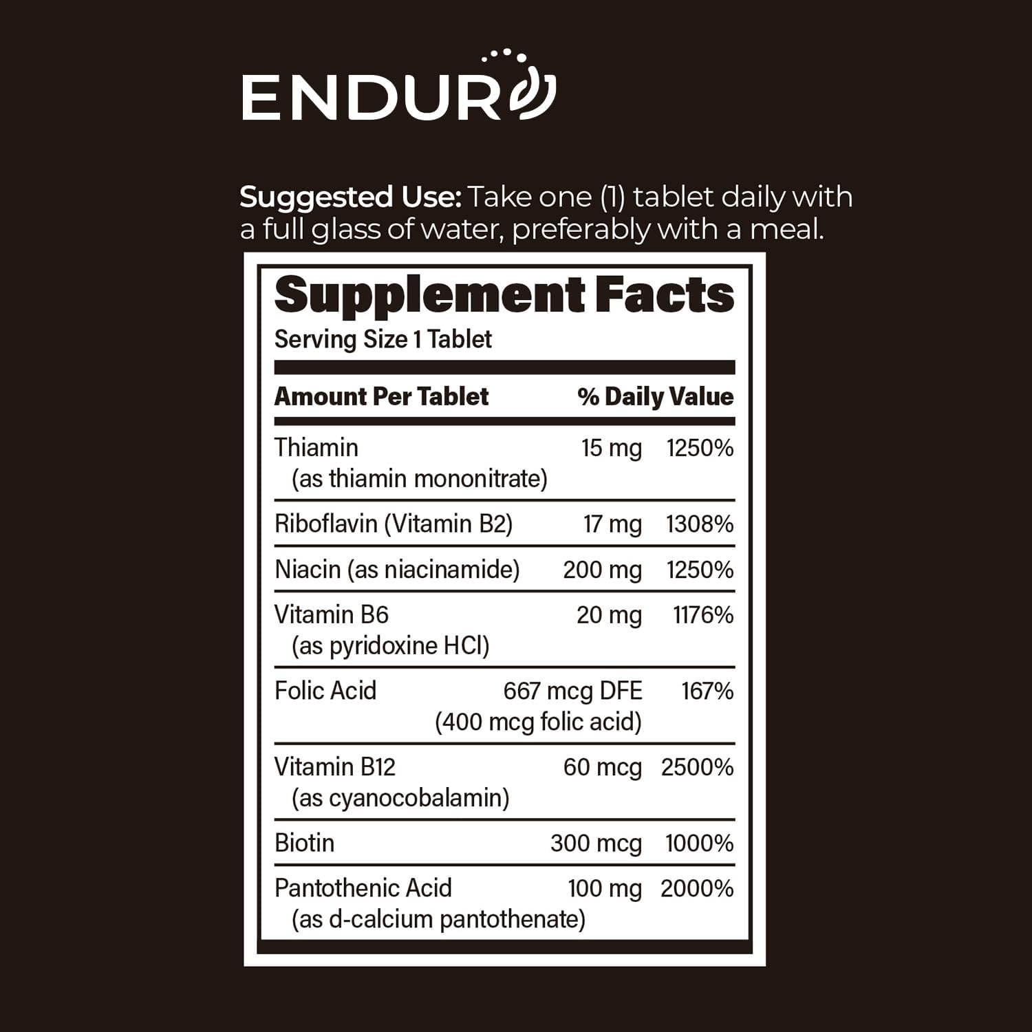 ENDUR-B Complex SR (Sustained Release) B Vitamins - 150 Tablets - görsel 6