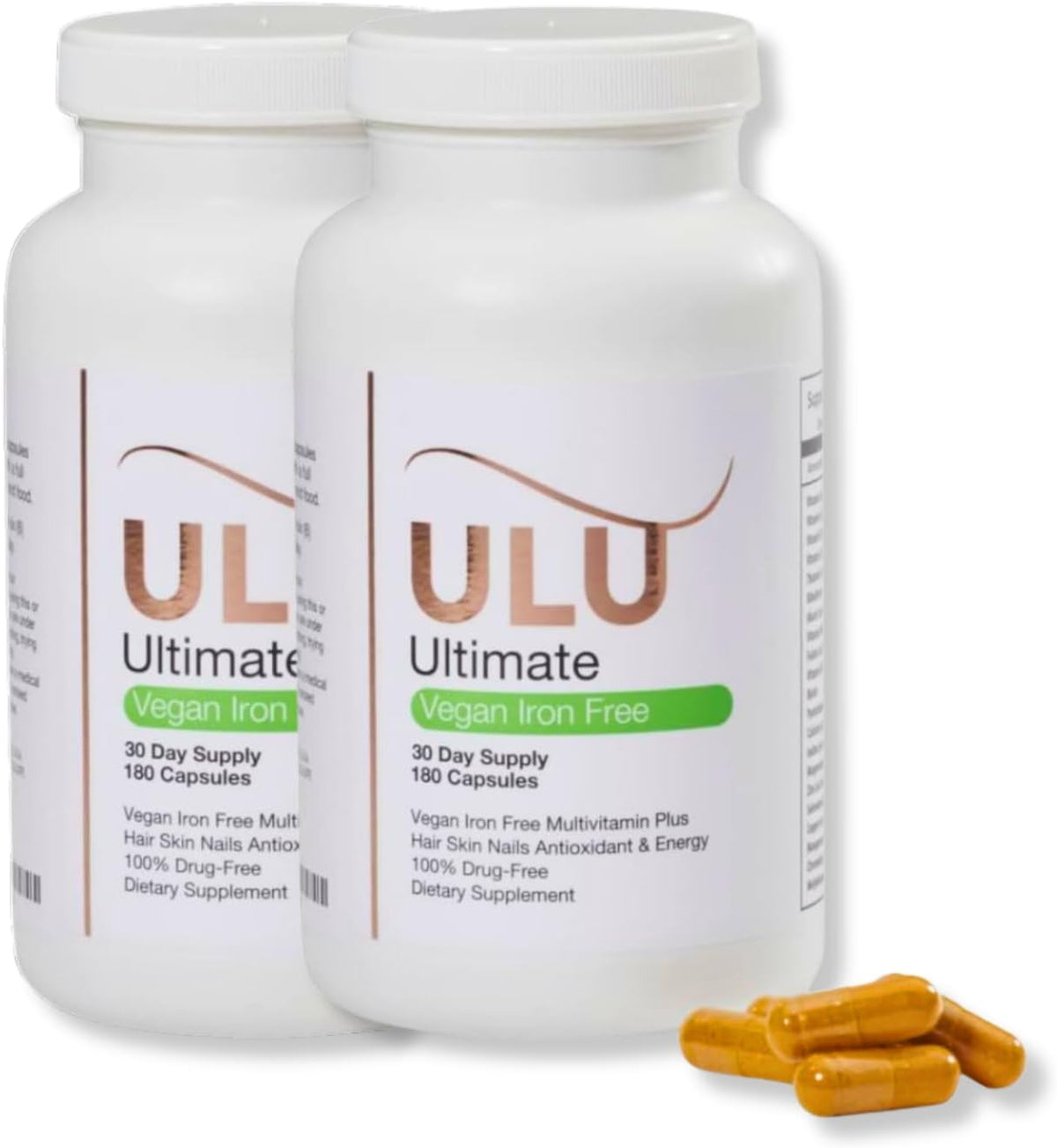 ULULIFE Ultimate Multivitamin – Vegan, Iron-Free, for Hair, Skin & Nails (360 Capsules, Pack of Two) - görsel 1
