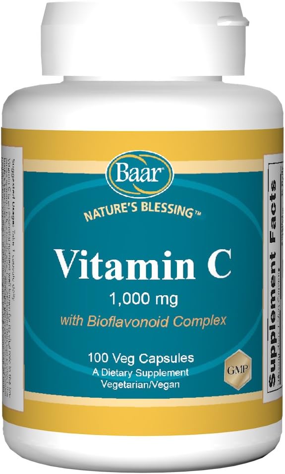 Baar Nature's Blessing Vitamin C, 1,000 mg, with Bioflavonoid Complex, 100 Vegetarian Capsules - görsel 1