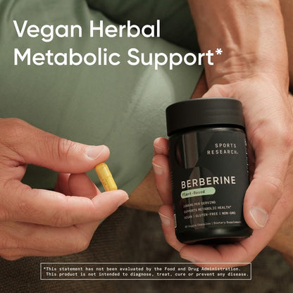 Sports Research Berberine - Herbal Ayurvedic Metabolic Health Support - 1000 mg - 120 Capsules