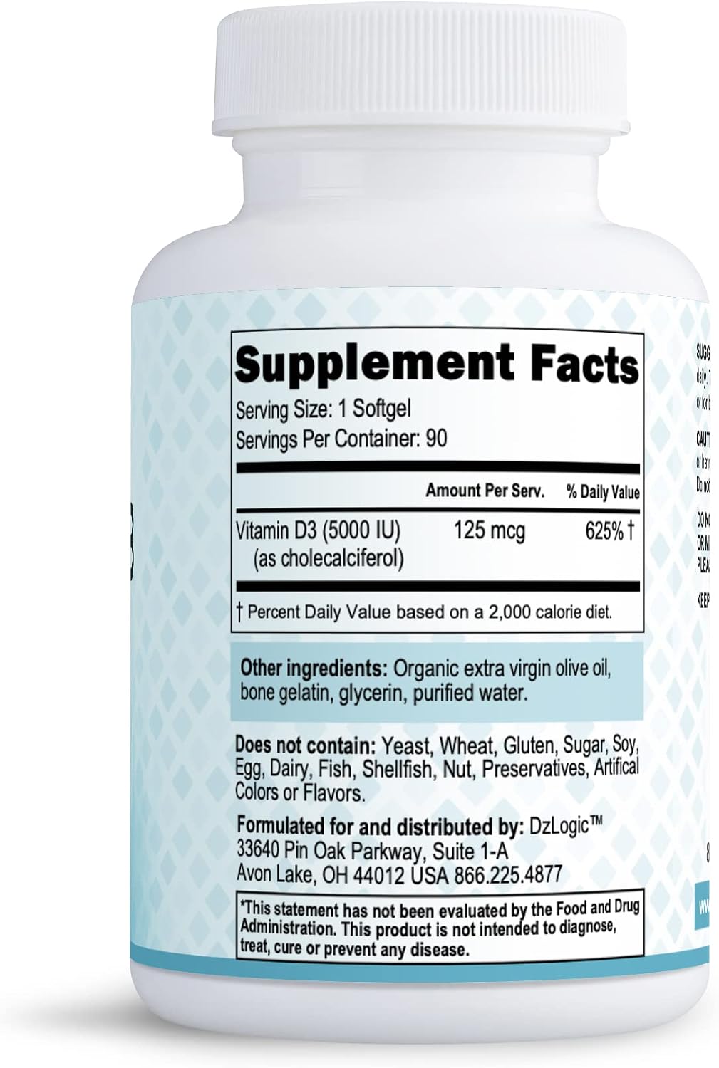 Dr. Dzugan's Advanced Vitamin D3 Formula :: Non-GMO, Gluten-free, GMP Certified :: 90 Softgels 5,000IU :: Immune Function, Bone Health - görsel 3