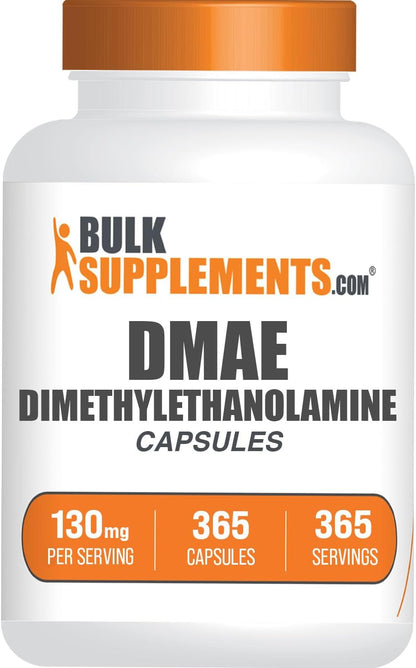 BulkSupplements.com DMAE Bitartrate Capsules - Dimethylaminoethanol Bitartrate, 130 mg per Capsule, 365 Capsules