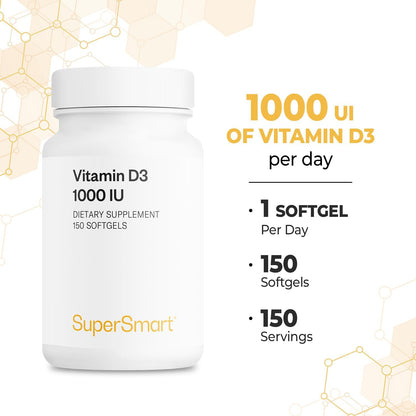 Supersmart Vitamin D3 1000 IU – 150 Soft gel capsules