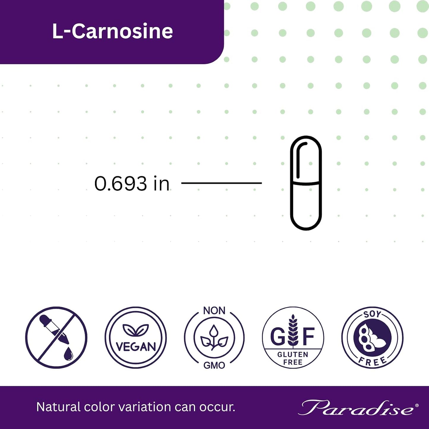 Paradise Herbs L-Carnosine, Super Potent, Ultra Pure, Antioxidant - 60 Veg Caps - görsel 4