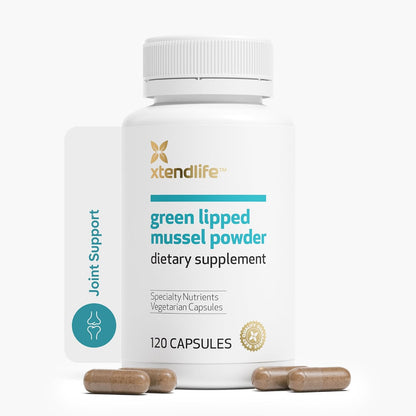Xtend-Life Green Lipped Mussel Powder - Extra Strength 2400mg for Joint Health & Mobility Support, 120 Capsules