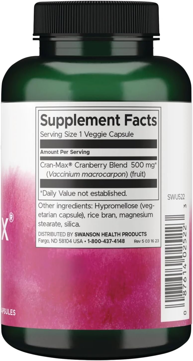 Swanson Cran-Max 500 mg 120 Veg Capsules (2 Pack) - görsel 2