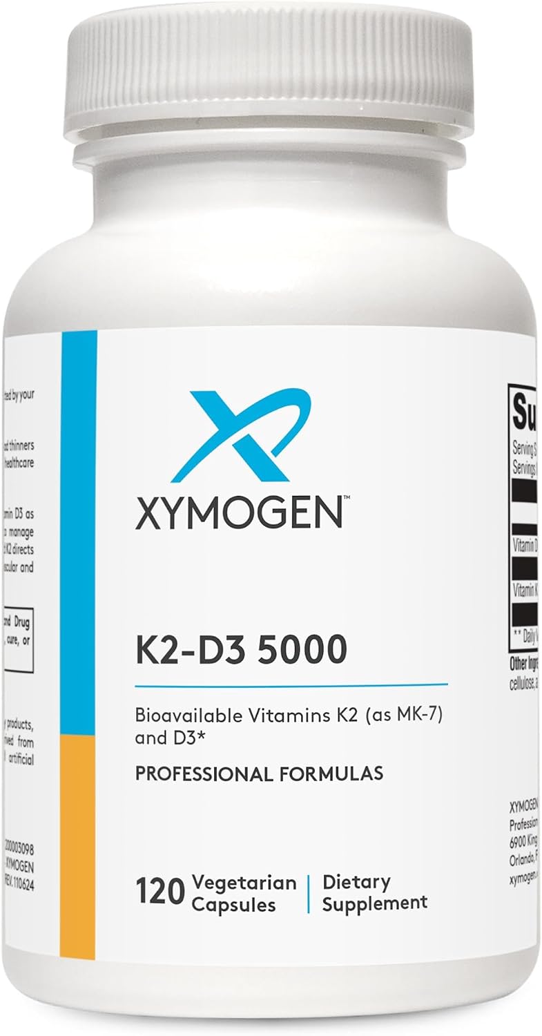 XYMOGEN K2-D3 5000 - Vitamin D3 and K2 Supplement, 120 Capsules - görsel 1