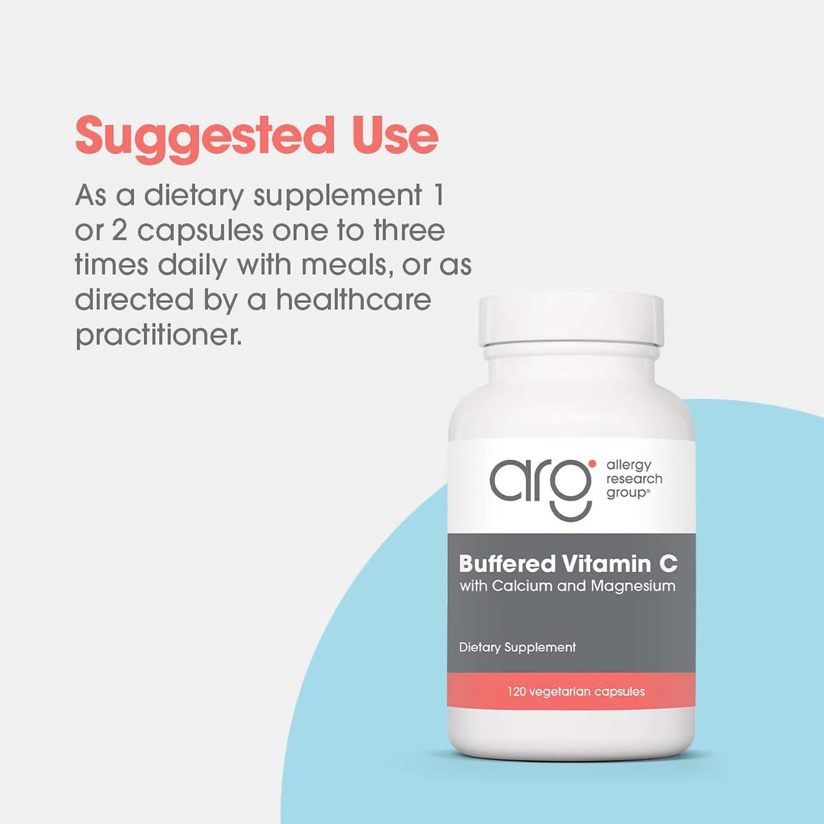 Allergy Research Group Buffered Vitamin C - 1000 mg, 120 Vegetarian Capsules - görsel 4