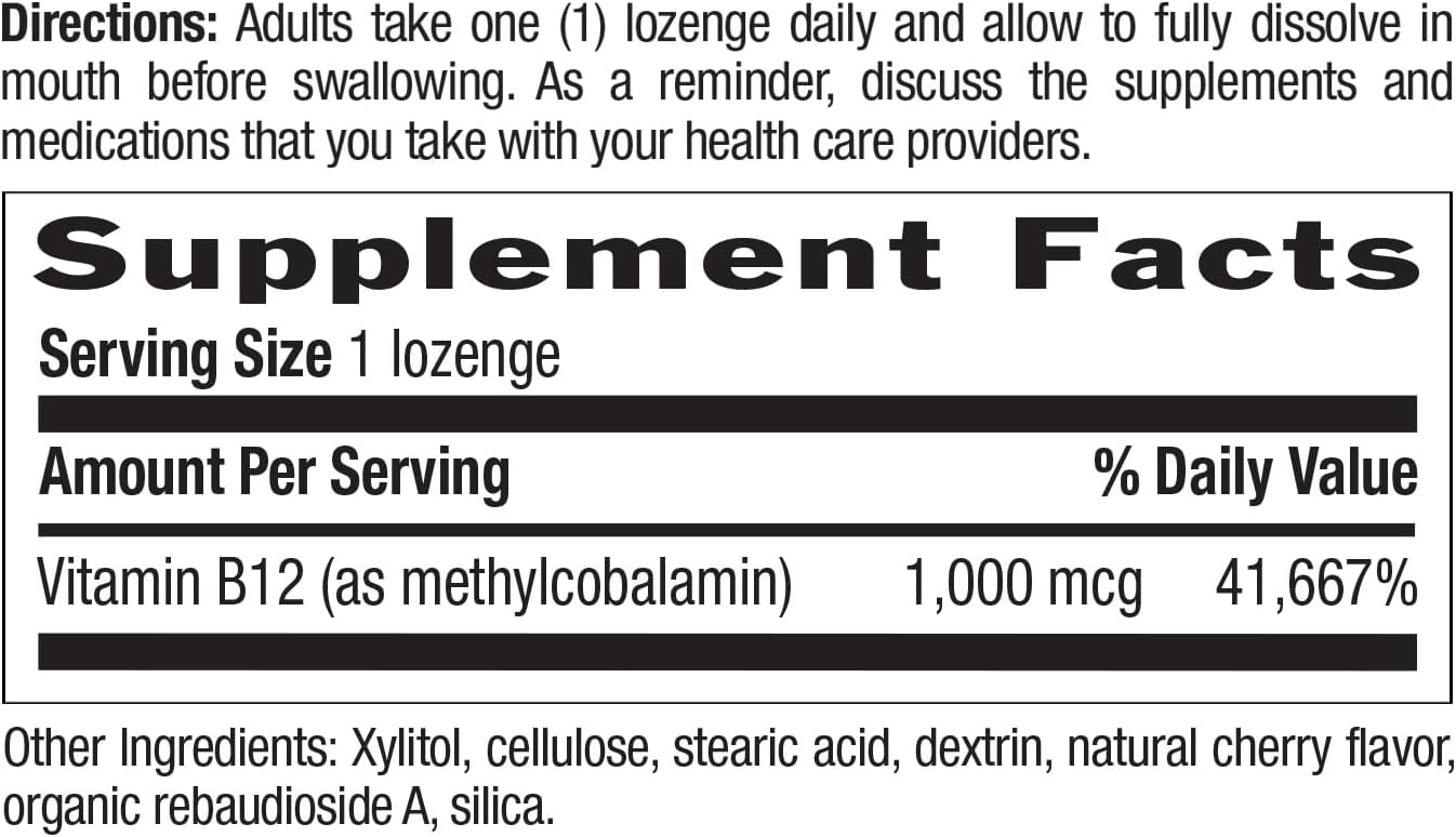 Country Life Methyl B12 1000mcg Lozenges with Vitamin B6 – 60 Lozenges, Vegan, Gluten-Free - görsel 6