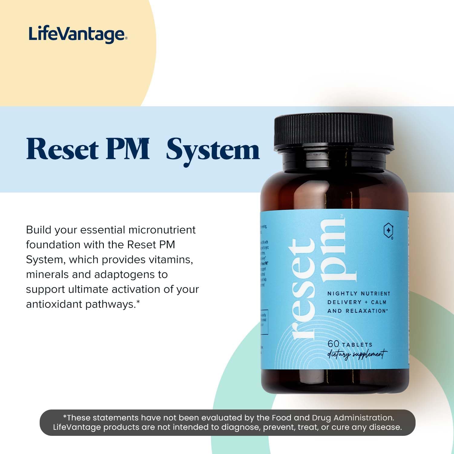 LifeVantage Reset PM - Advanced Multi-Nutrient Supplement, Restful Sleep & Optimum Health, 60 Tablets - görsel 3