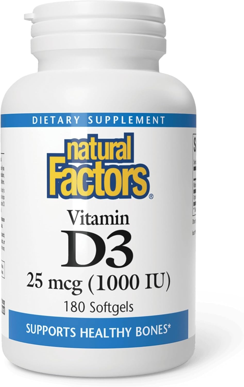 Natural Factors Vitamin D3 1000 IU (25 mcg) – 180 Tablets - görsel 1