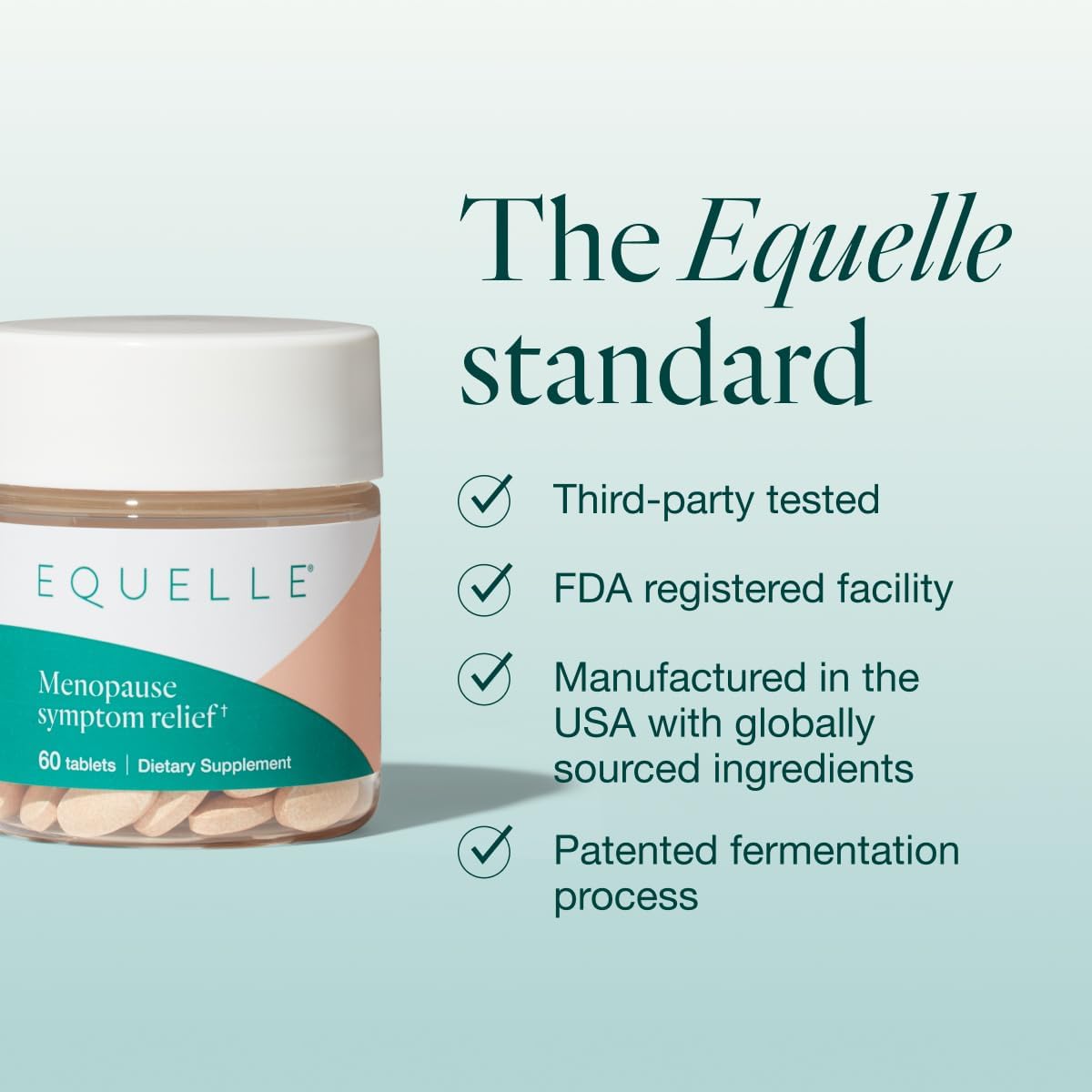 EQUELLE Multi-Symptom Perimenopause & Menopause Relief – Hormone-Free, Plant-Based S-Equol – 60 Tablets (1 Month Supply) - görsel 7