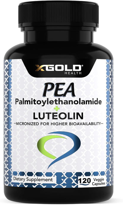 Palmitoylethanolamide 630 mg + Luteolin Standardised 98% - 120 Veggie Capsules