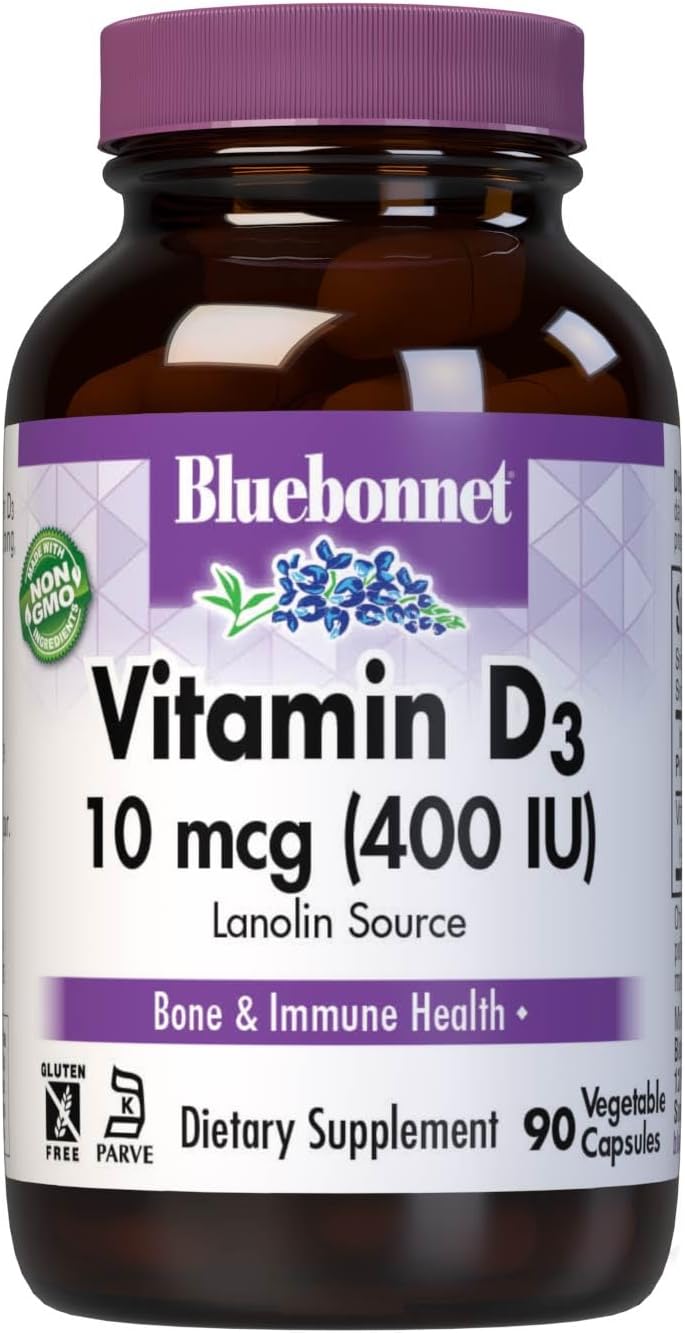 BlueBonnet Vitamin D3 400 IU – 90 Vegetable Capsules (Non-GMO, Gluten-Free) - görsel 1