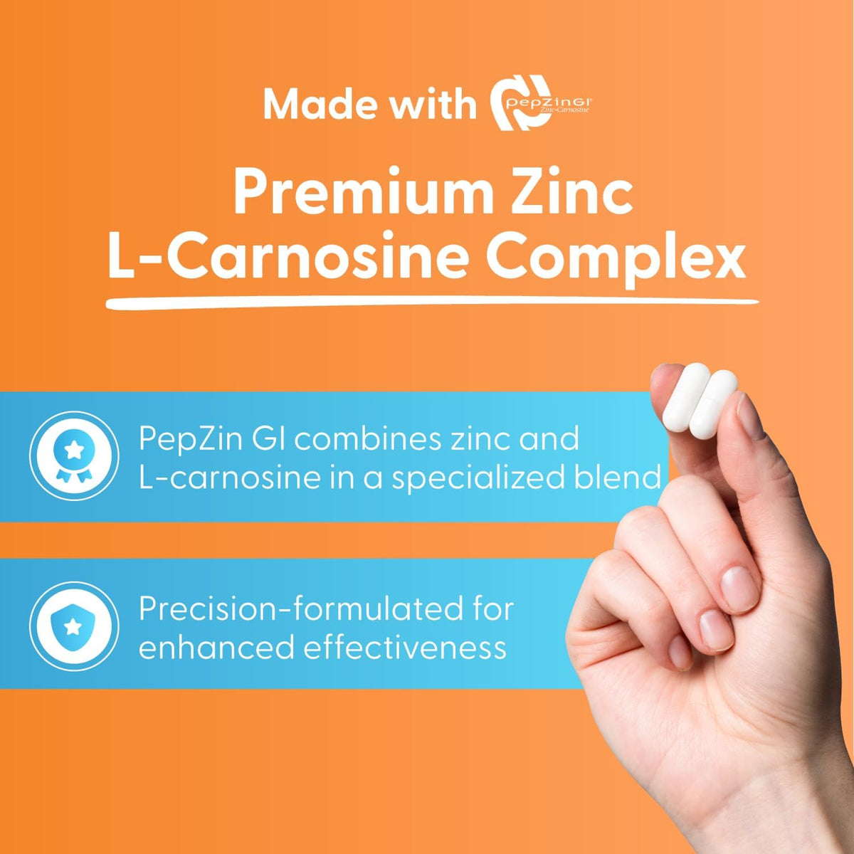Doctor's Best PepZin GI – Zinc-L-Carnosine Complex for Digestive Support (120 Veg Capsules) - görsel 4