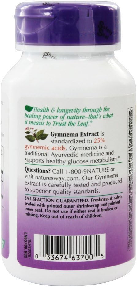 Nature's Way Gymnema Standardised, 500 mg, 60 Vegetarian Capsules (Pack of 3) - görsel 3