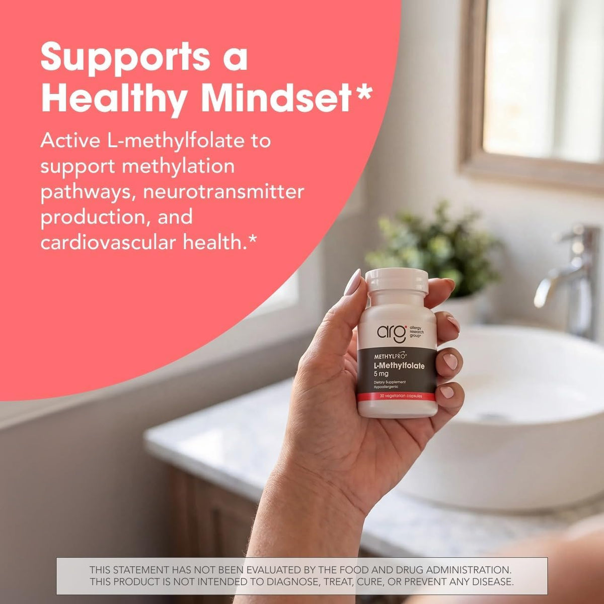 MethylPro L-Methylfolate 5 mg - Methylated Vitamin B9 for Brain Health, Focus and Calm - 30 Capsules - görsel 2