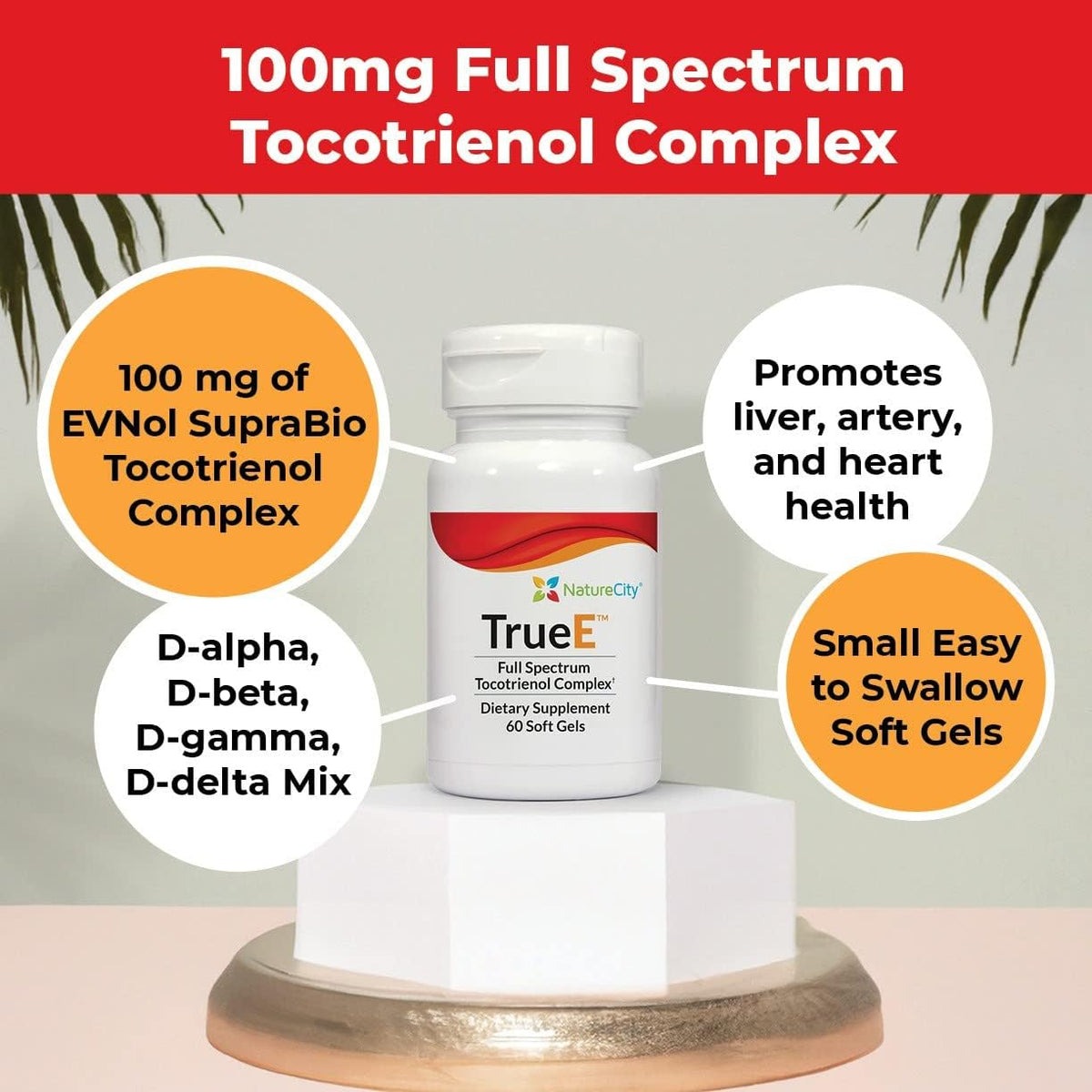 NatureCity True-E Full Spectrum Tocotrienols Vitamin E & Natural Alpha Tocopherol Supplement - görsel 3