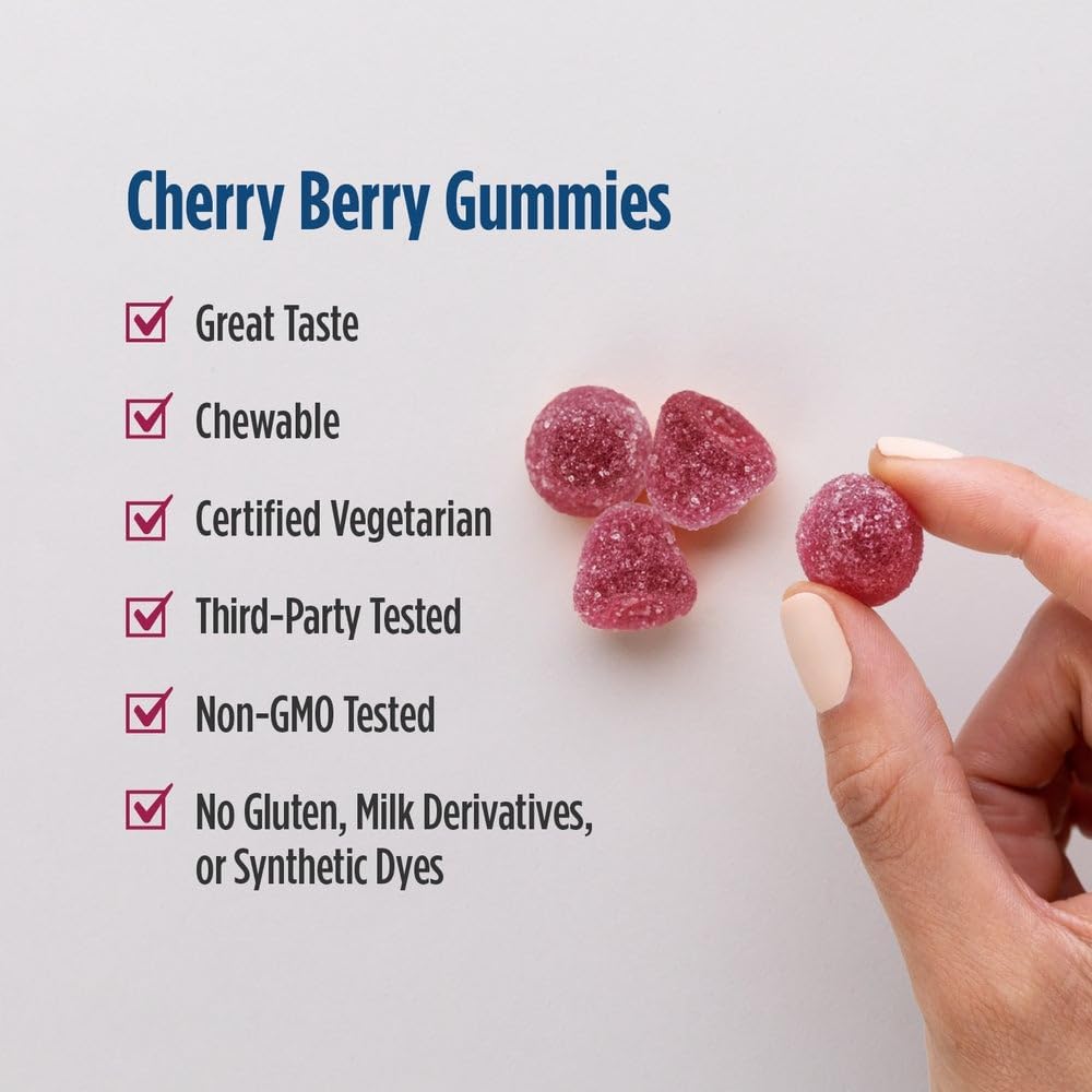 Nordic Naturals Nordic Berries, Cherry Berry - 120 Gummy Berries - Great-tasting Multivitamin for Ages 3+ - Growth, Development, Optimal Wellness - Non-GMO, Vegetarian - 30 Servings - görsel 4