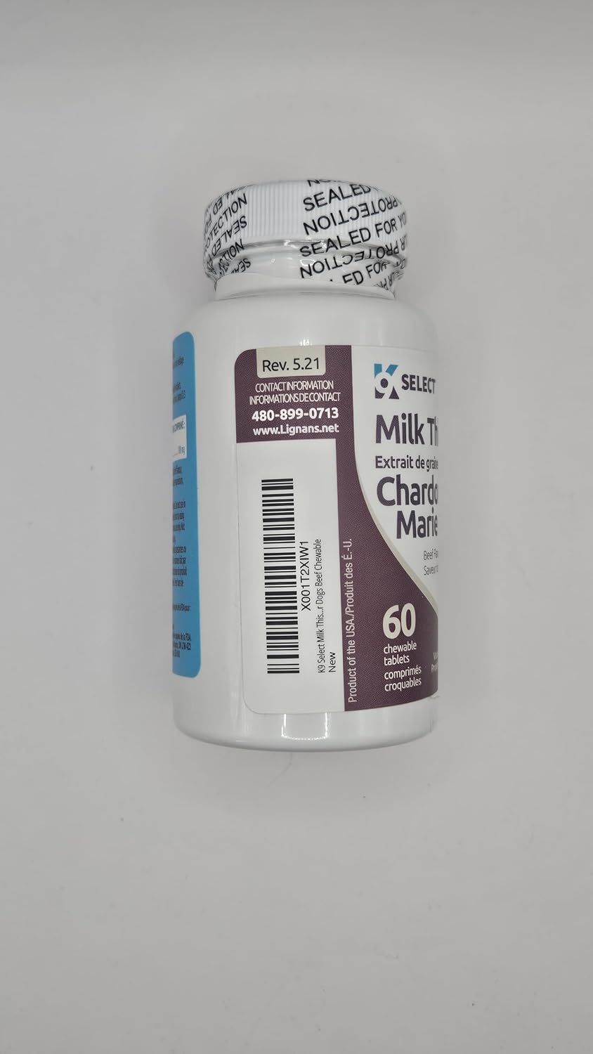 K9 Select Milk Thistle Dog Liver Supplement – 100mg, 60 Beef-Flavoured Tablets - görsel 8