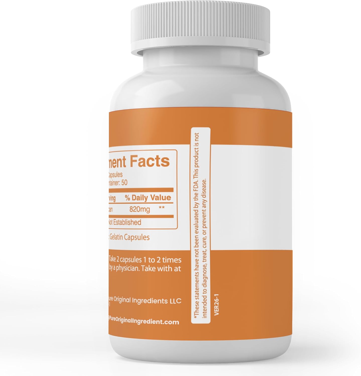 Pure Original Ingredients Beta Glucan 1,3/1,6, 100 Capsules - görsel 3