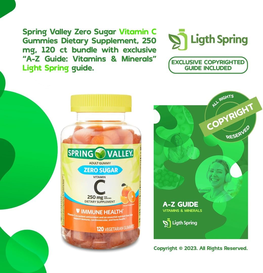 Zero Sugar Vitamin C Gummies Dietary Supplement, 250 mg, 120 Gummies - görsel 4