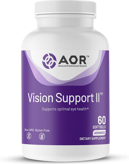 AOR Vision Support II 60 Soft gel capsules, 30-Day Supply – with Lutein, Zeaxanthin, Astaxanthin – Non-GMO, Gluten-free