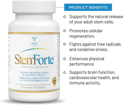 NuVi Global StemForte Stem Cell Supplement | Anti-Ageing Cellular Nutrition | 90 Capsules