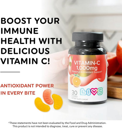 LIVS Vitamin C 1000mg Gummies for Kids and Adults