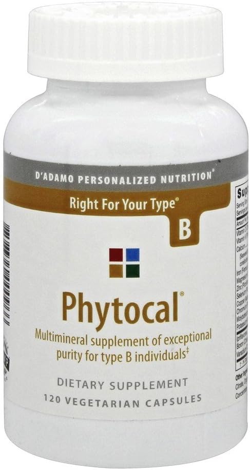 D'Adamo Personalised Nutrition - Phytocal B 120 Vegetable Capsules - görsel 1