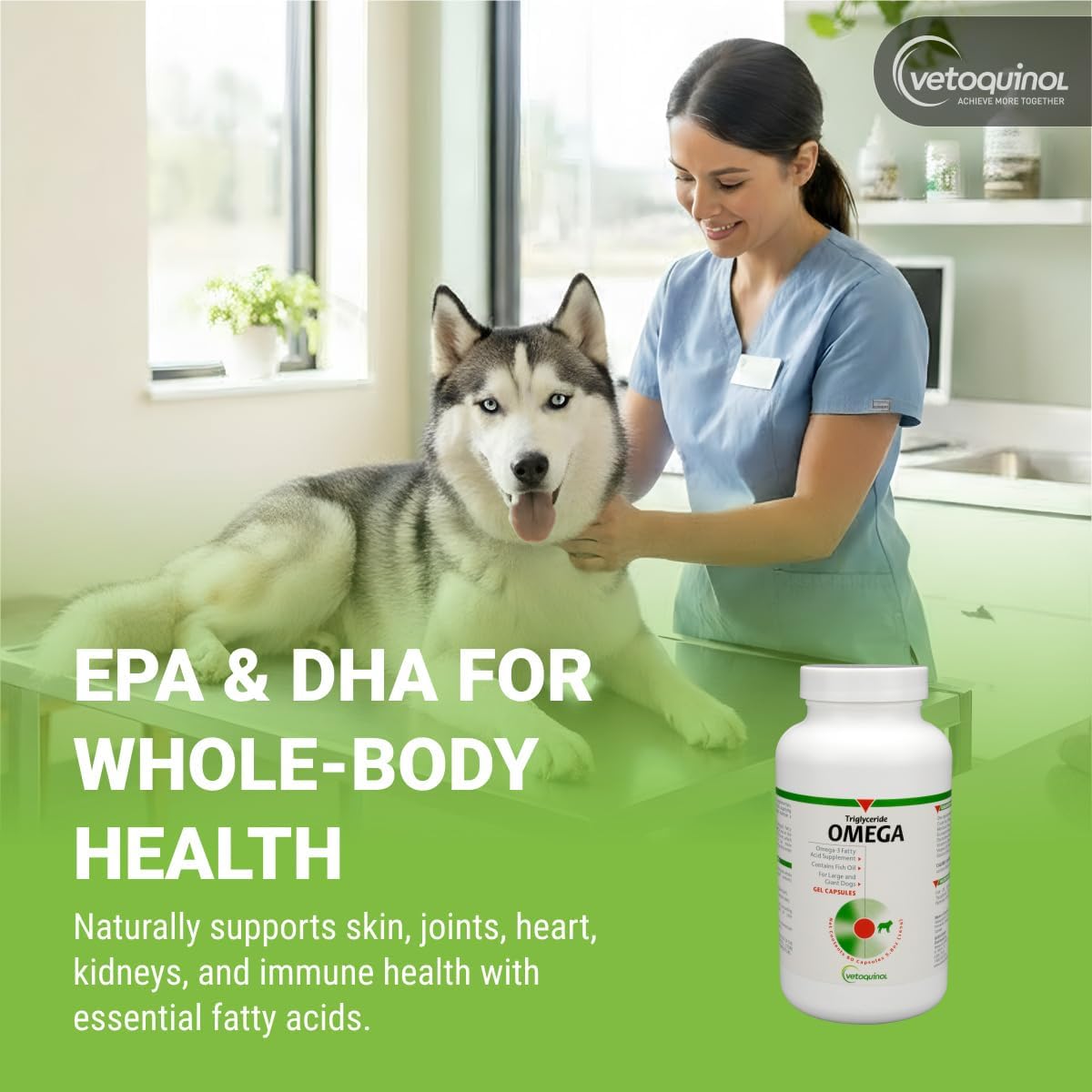Vetoquinol Triglyceride Omega - Fish Oil for Dogs & Cats - Supports Healthy Skin, Coat & Normal Immune Response - Supplement with Vitamin Blend for Heart, Eye, Bone & Muscle Support - 60 Capsules - görsel 3