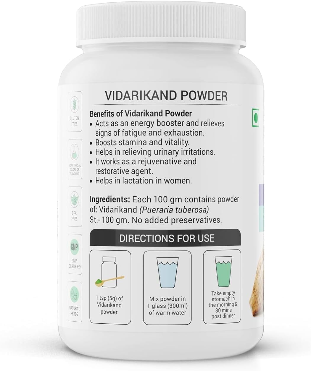 Vidari Kand (Pueraria tuberosa) Powder - Organic Supplement, 100g - görsel 5