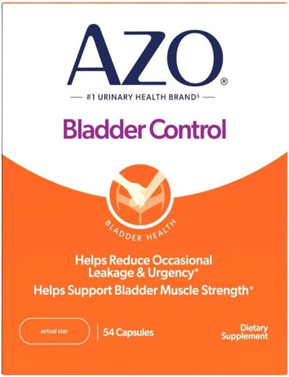 AZO Bladder Control with Go-Less Daily Food Supplement - 54 Capsules