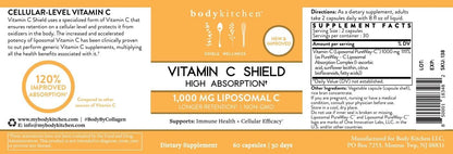 Body Kitchen Liposomal Vitamin C Shield – 1000mg PureWay-C, High Absorption, Non-GMO, 60 Veggie Caps
