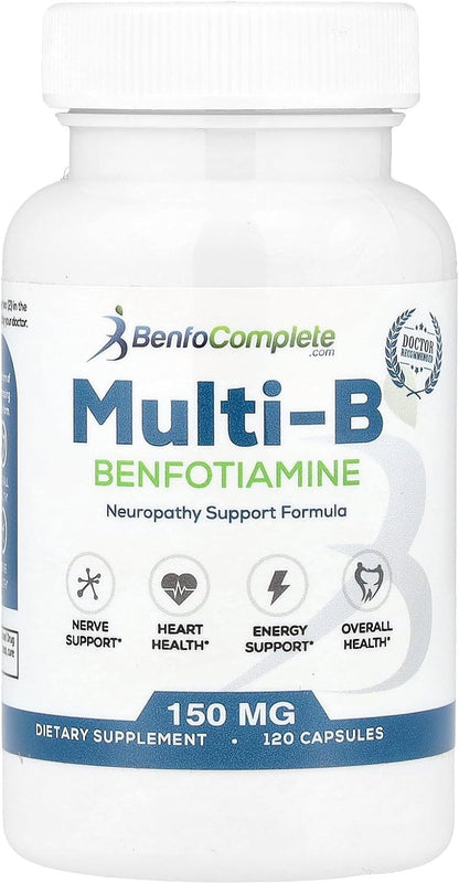 Multi-B Nerve Health Support Formula – 150 mg Benfotiamine, 120 Capsules