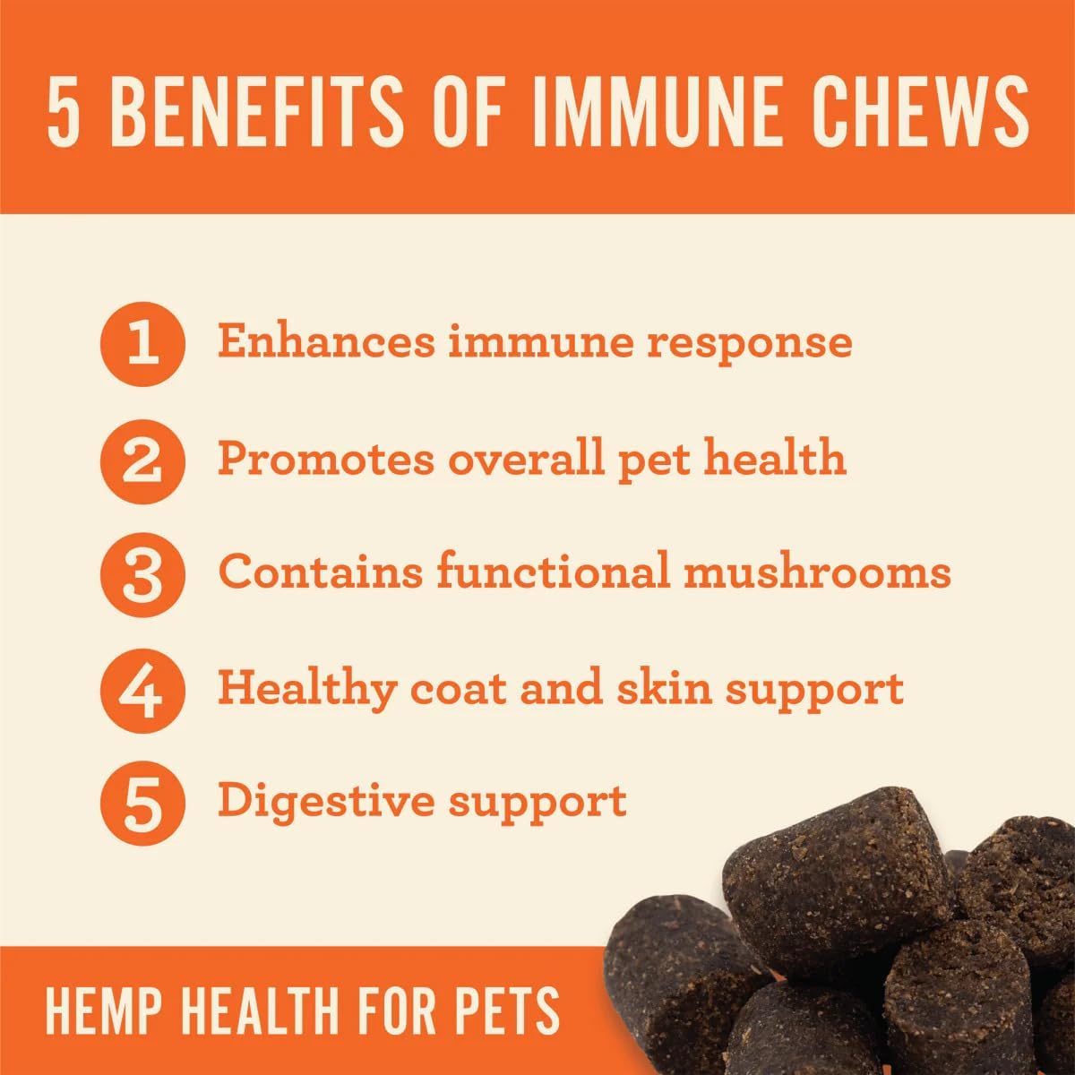 Hemp Well Immune & Gut Support Dog Soft Chews with Functional Mushrooms, 60 Count - görsel 7