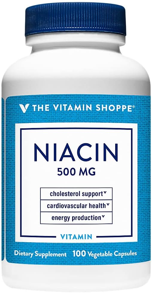 The Vitamin Shoppe Niacin Cholesterol Support 500, 100 Vegetable Capsules - görsel 1