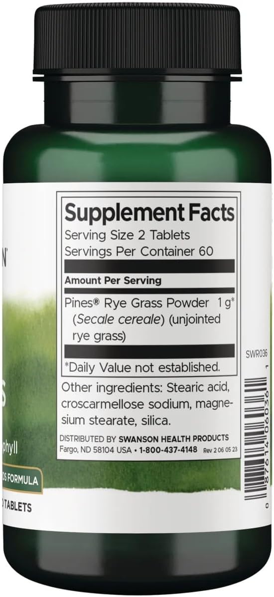 Swanson Rye Grass 500 mg Tablets (2 Pack) - görsel 2