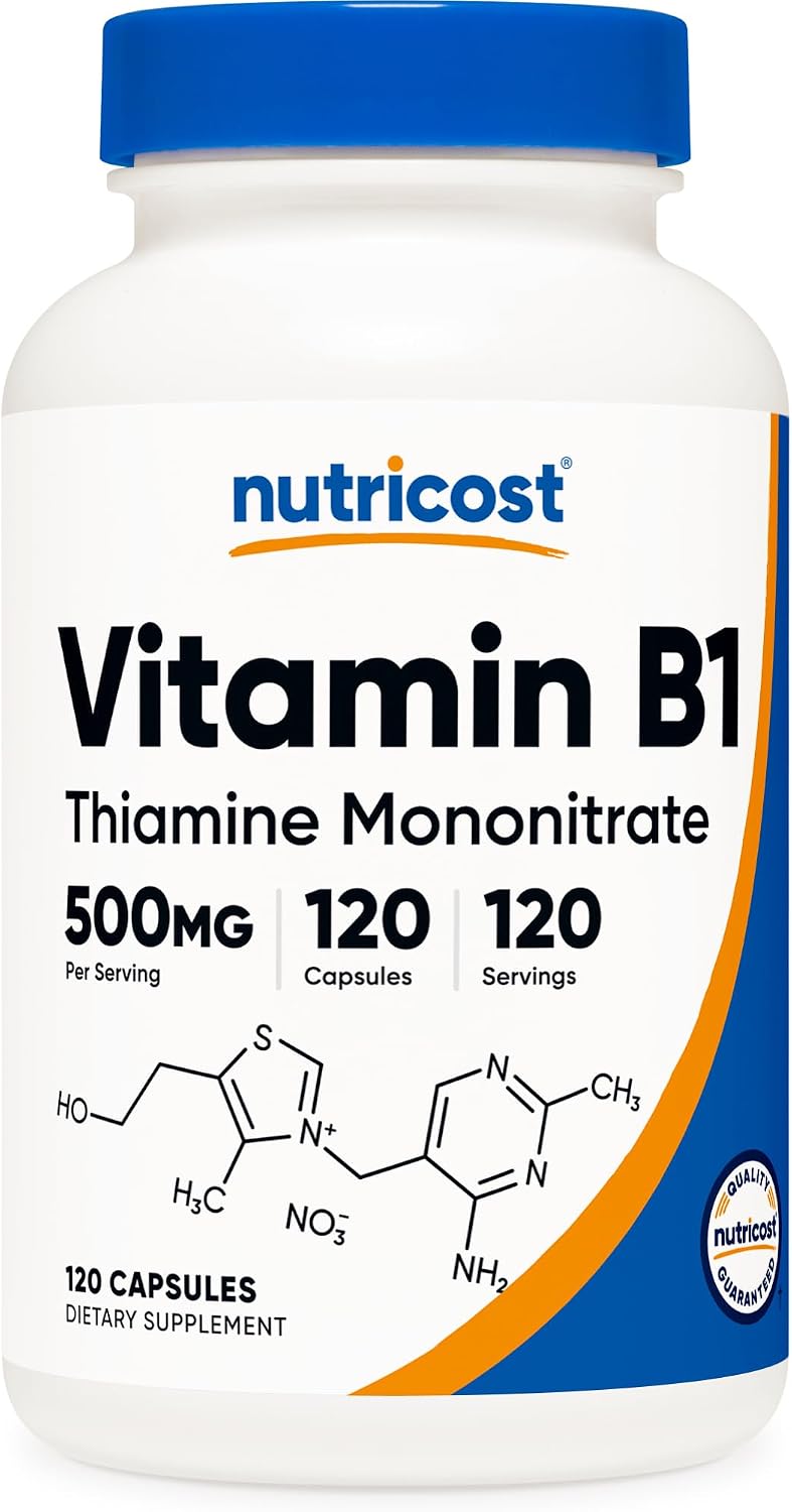 Nutricost Vitamin B1 (Thiamine) 500mg, 120 Capsules - görsel 1